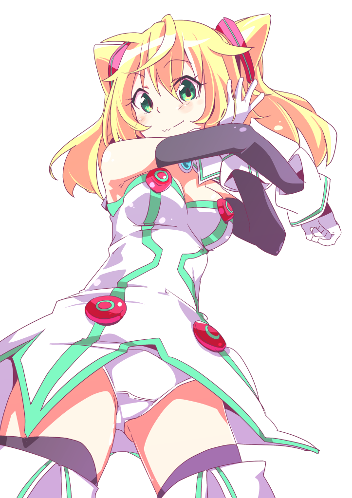 1girl, blonde_hair, breasts, green_eyes, hacka_doll, hacka_doll_1, ixy, long_hair