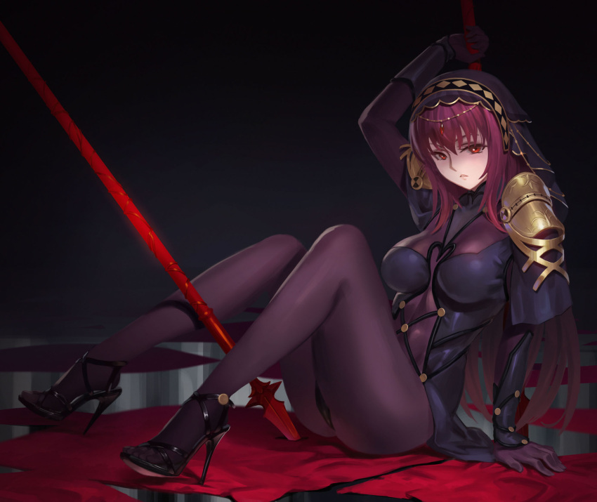 1girl, 676264220, bodysuit, breasts, covered_navel, fate/grand_order, fate_(series), gae_bolg