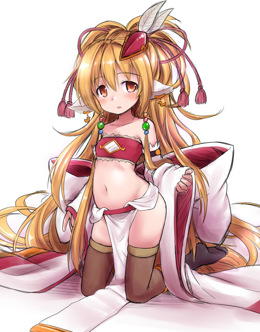 1girl, absurdres, animal_ears, bandeau, bangs, bare_shoulders, beads, bird