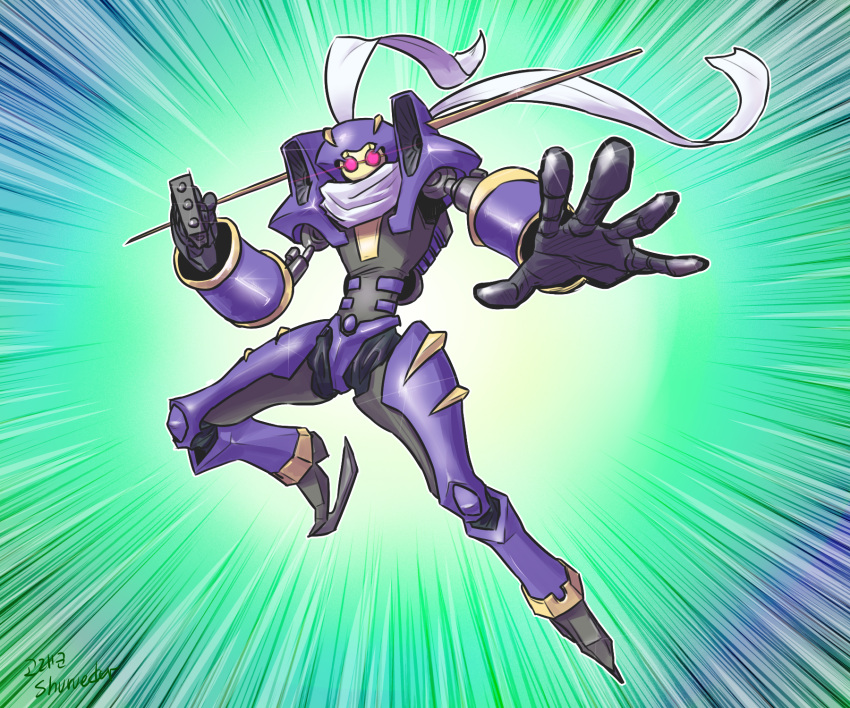 duel_monster, highres, junk_warrior, mecha, monster, scarf, skates, wings, yu-gi-oh!, yuu-gi-ou_5d's