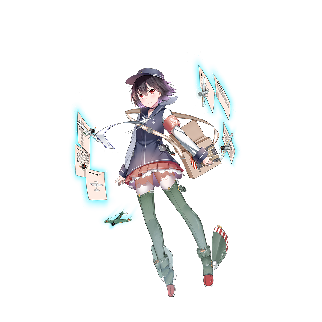 1girl, aircraft, anchor, anchor_symbol, armband, bag, blue_hat, blue_vest