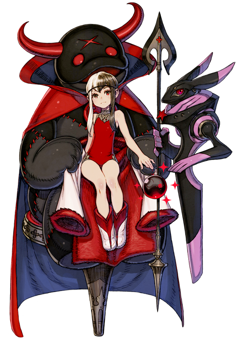 1girl, amina_(terra_battle), boots, brown_eyes, brown_hair, circlet, coat, familiar