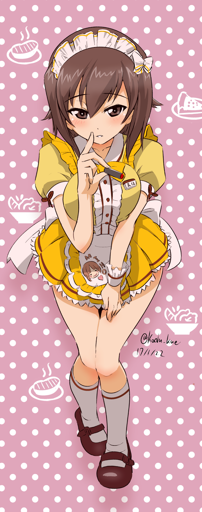 1girl, breasts, brown_eyes, brown_hair, coco's, girls_und_panzer, highres, kozu_kue