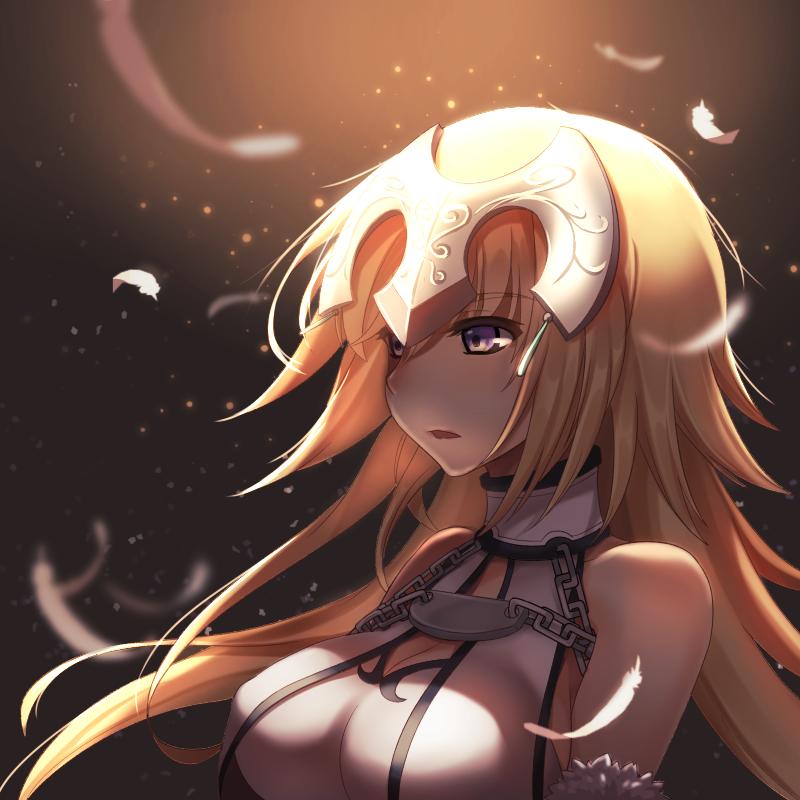 1girl, armor, bare_shoulders, blonde_hair, blue_eyes, breasts, capelet, cleavage