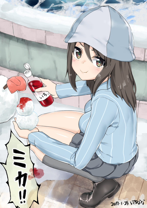 >:), >:t, 1girl, :t, artist_name, black_hair, black_shoes, blush