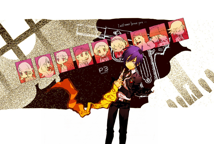amada_ken, aragaki_shinjirou, arisato_minato, bad_id, blue_eyes, blue_hair, chibi, elizabeth