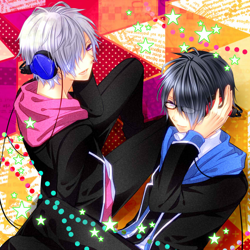 asahina_azusa, asahina_tsubaki, black_hair, brothers_conflict, purple_eyes, yamika