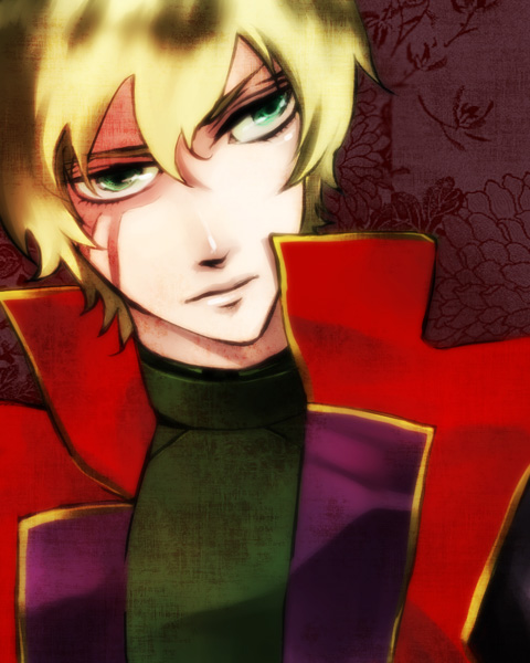 blonde_hair, graham_aker, green_eyes, gundam, gundam_00, konno_karin, male, mister_bushido