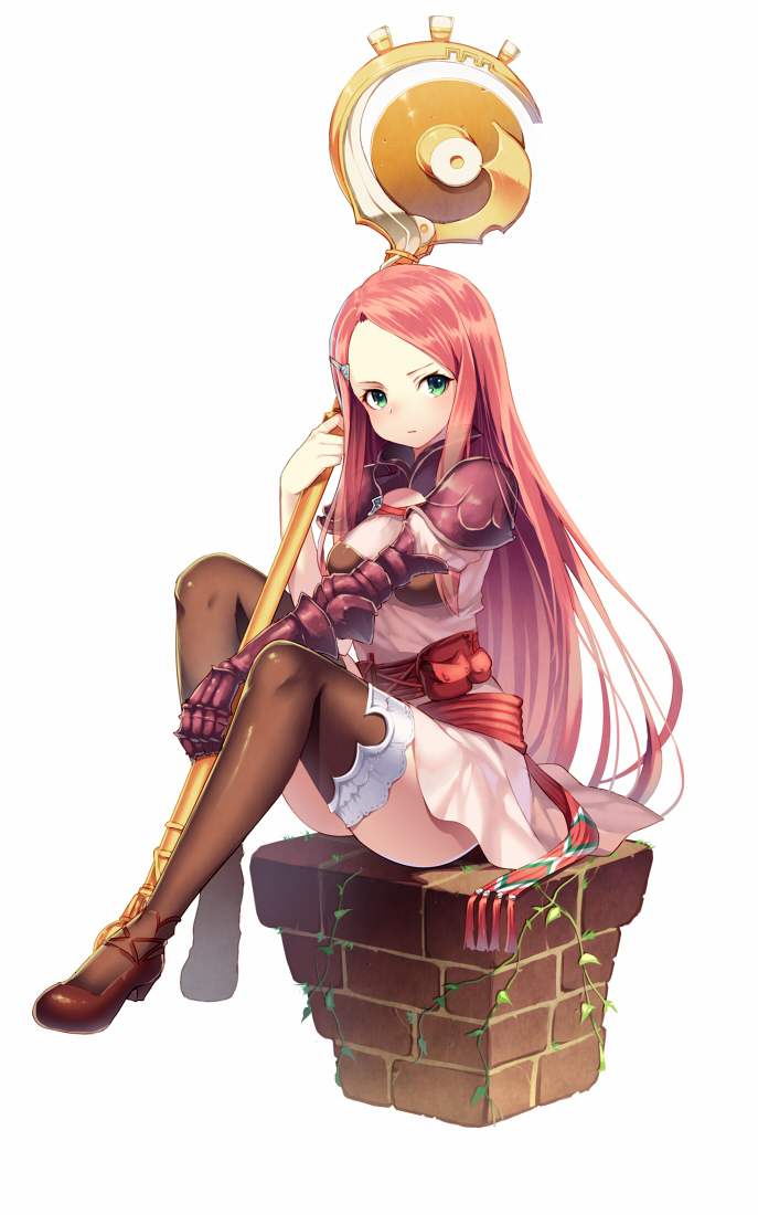 1girl, armor, blush, breasts, final_fantasy, final_fantasy_tactics_advance, green_eyes, hair_ornament