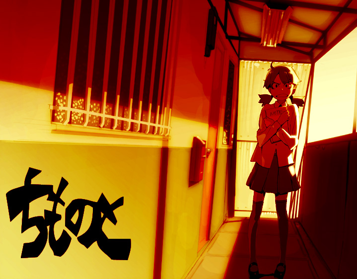notebook, ryo_chimo, scenery, school_uniform, serafuku, twintails