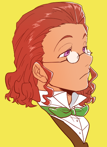 1boy, bow, bowtie, classicaloid, franz_schubert_(classicaloid), glasses, looking_afar, male_focus