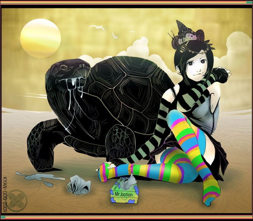 1girl, :3, arm_warmers, detached_sleeves, elbow_gloves, gloves, hair_ornament, kyan-dog