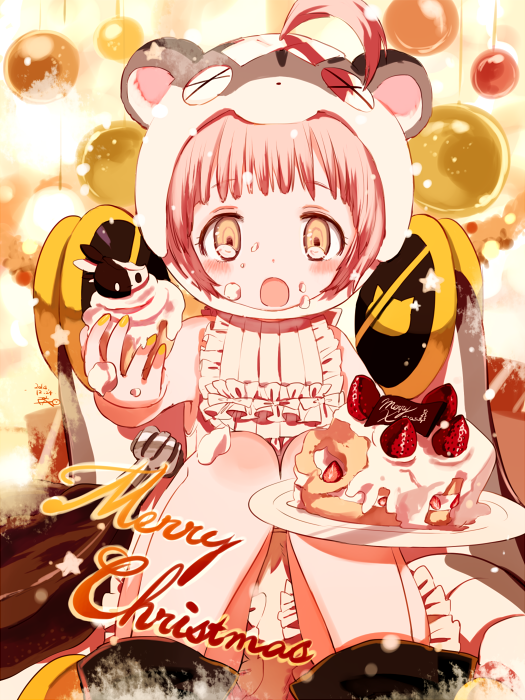 1girl, cake, cherna_mouse, fav_(mahoiku), food, food_on_face, mahou_shoujo_ikusei_keikaku, mahou_shoujo_ikusei_keikaku_restart