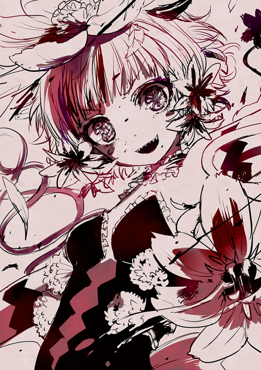 1girl, fukuroi_marika, grin, mahou_shoujo_ikusei_keikaku, mahou_shoujo_ikusei_keikaku_jokers, maruino, official_art, smile