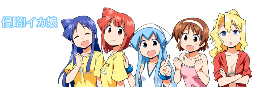 5girls, aizawa_chizuru, aizawa_eiko, anbe_masahiro, bangs, bikini, blonde_hair, blue_eyes