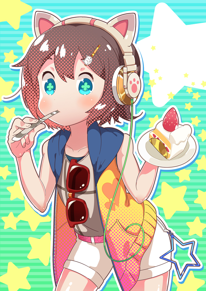 1girl, animal_ears, bangs, bare_arms, bare_shoulders, belt, black_hair, blue_eyes