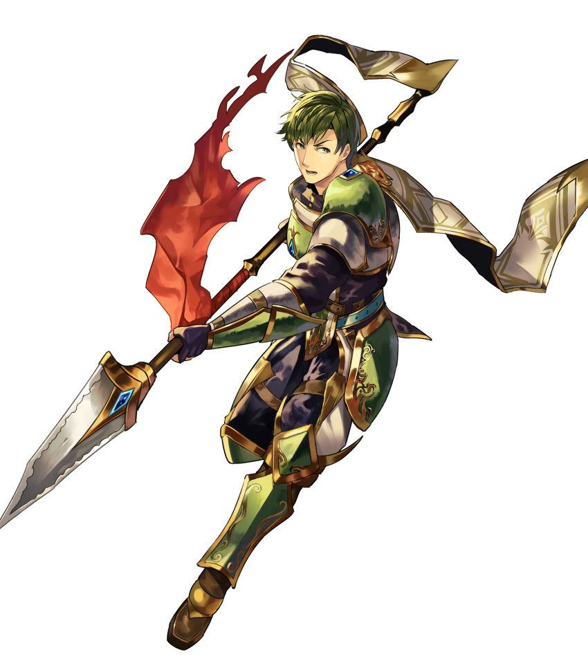 1boy, abel_(fire_emblem), armor, boots, fingerless_gloves, fire_emblem, fire_emblem:_mystery_of_the_emblem, fire_emblem_heroes