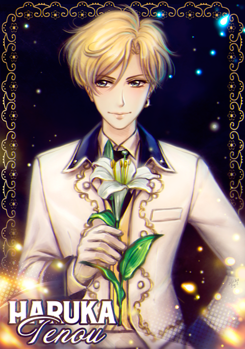 1girl, bishoujo_senshi_sailor_moon, blonde_hair, blue_eyes, character_name, crossdressinging, elena_ivlyushkina, flower