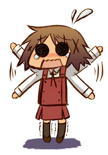 blush, brown_hair, chibi, hidamari_sketch, lowres, sabano_misoni, school_uniform, short_hair