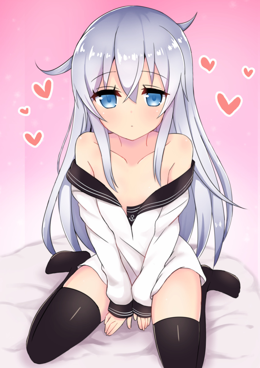 000_(jicasoe), 1girl, absurdres, between_legs, black_legwear, blue_eyes, collarbone, gradient