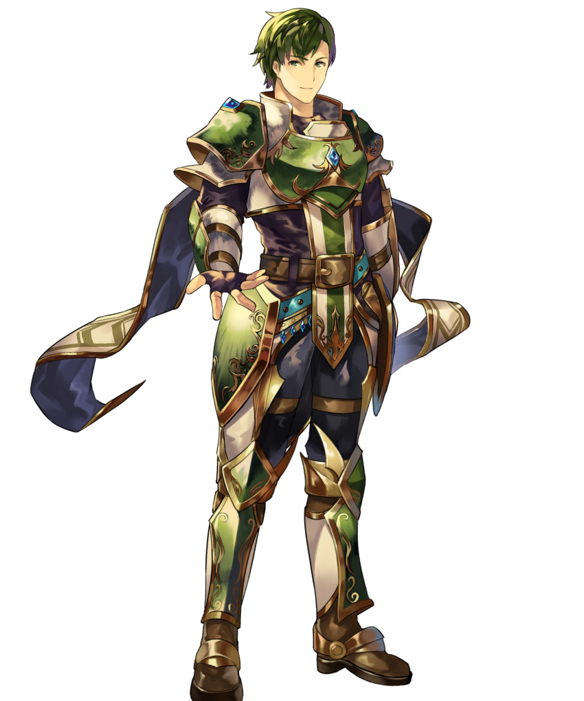 1boy, abel_(fire_emblem), armor, armored_boots, boots, fingerless_gloves, fire_emblem, fire_emblem:_mystery_of_the_emblem