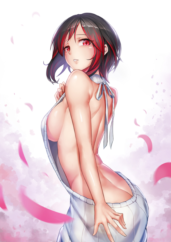 1girl, arm_at_side, ass, back, backless_outfit, bangs, bare_back, bare_shoulders