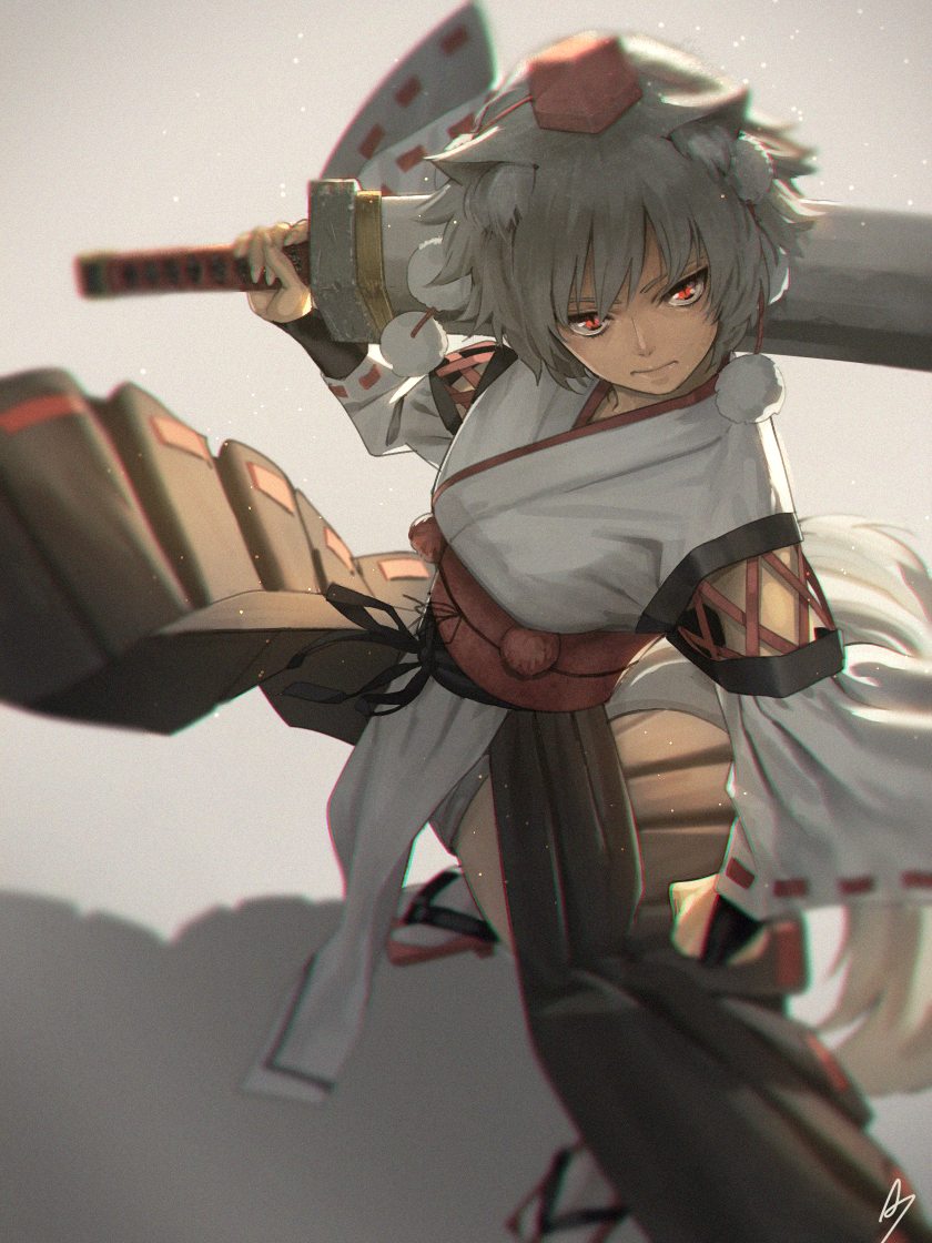 1girl, amino_(tn7135), animal_ears, black_gloves, black_skirt, detached_sleeves, fingerless_gloves, from_above