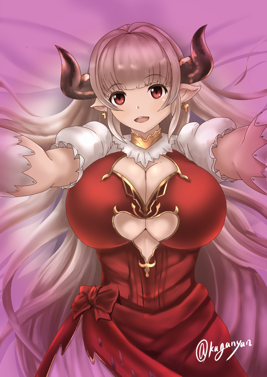 1girl, alicia_(granblue_fantasy), breasts, center_opening, cleavage, cleavage_cutout, cross, cross_earrings