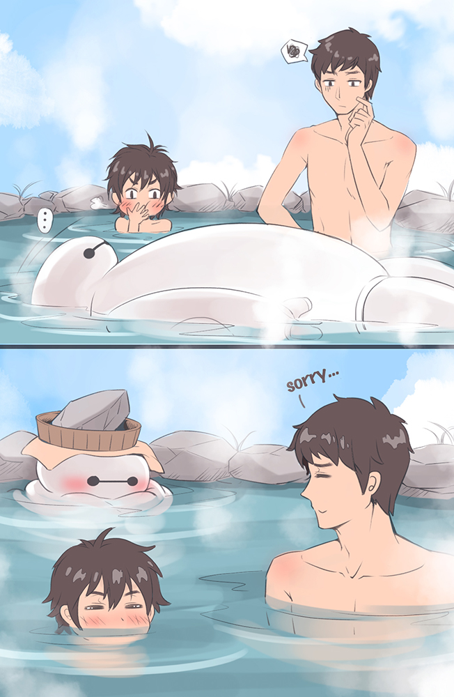 ..., 2boys, 2koma, baymax, big_hero_6, blush, brothers, brown_eyes