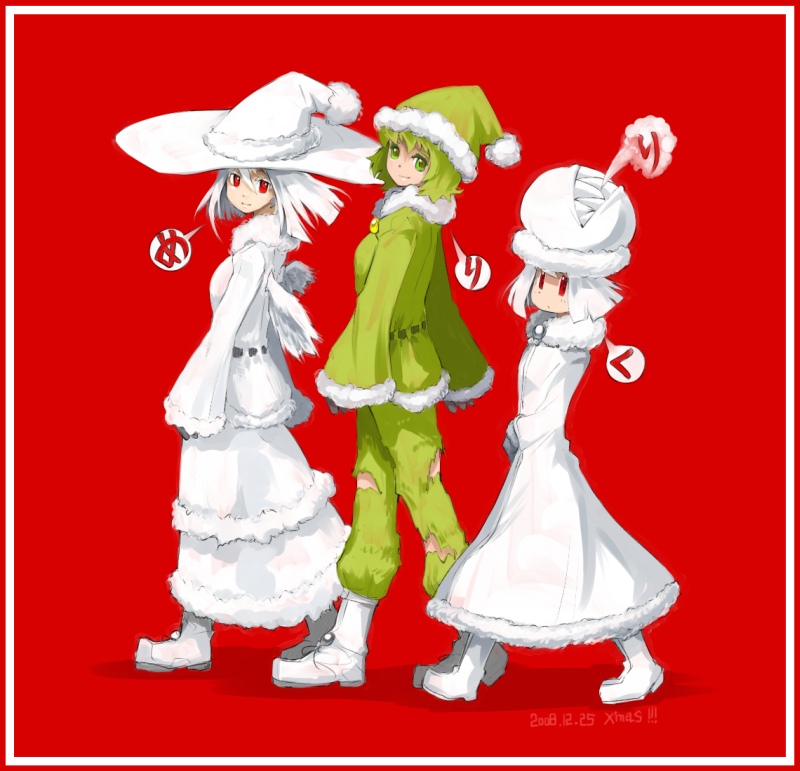 amanita_verna, amanita_virosa, christmas, mushroom, original, oso, oso_(toolate), personification