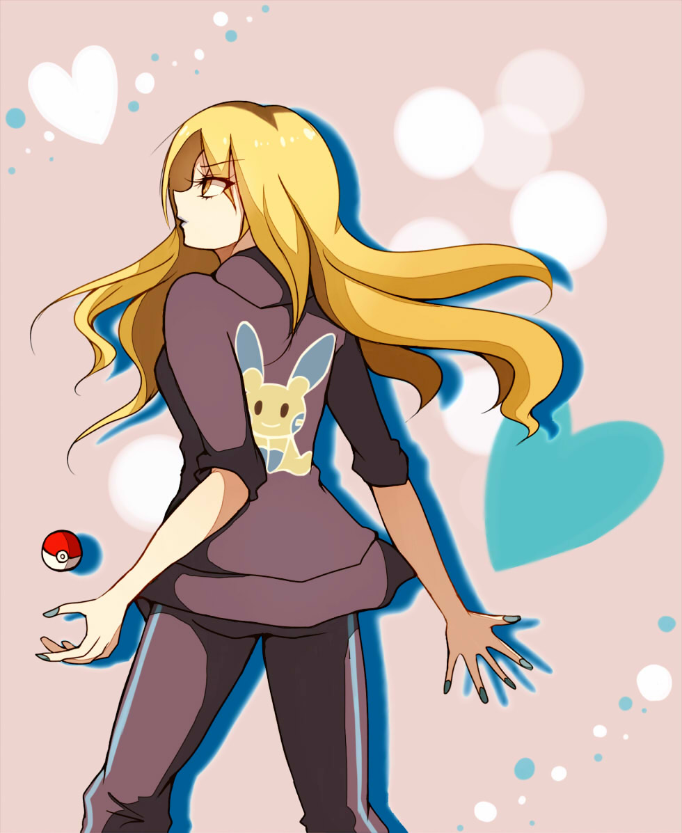 1girl, black_hair, black_pants, blonde_hair, blue_lipstick, blue_nails, closed_mouth, delinquent