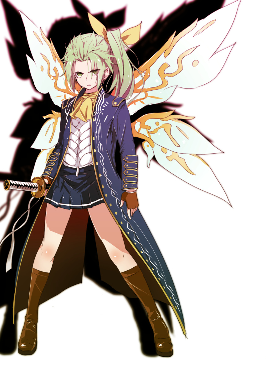 >:(, 1girl, alternate_costume, bow, coat, cosplay, daiyousei, death2990