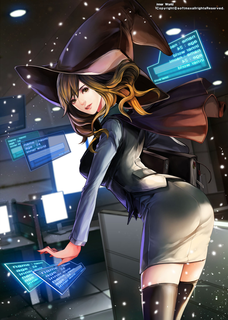 1girl, ass, bangs, black_vest, book, brown_eyes, brown_hat, brown_legwear