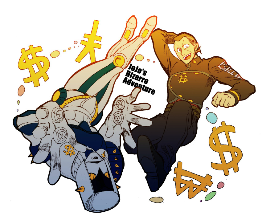 1boy, 302, black_hair, dollar_sign, facial_mark, gakuran, highres, jojo_no_kimyou_na_bouken