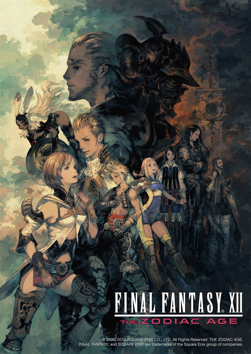 3girls, 6+boys, animal_ears, armor, ashelia_b'nargin_dalmasca, balflear, basch_fon_ronsenburg, beard