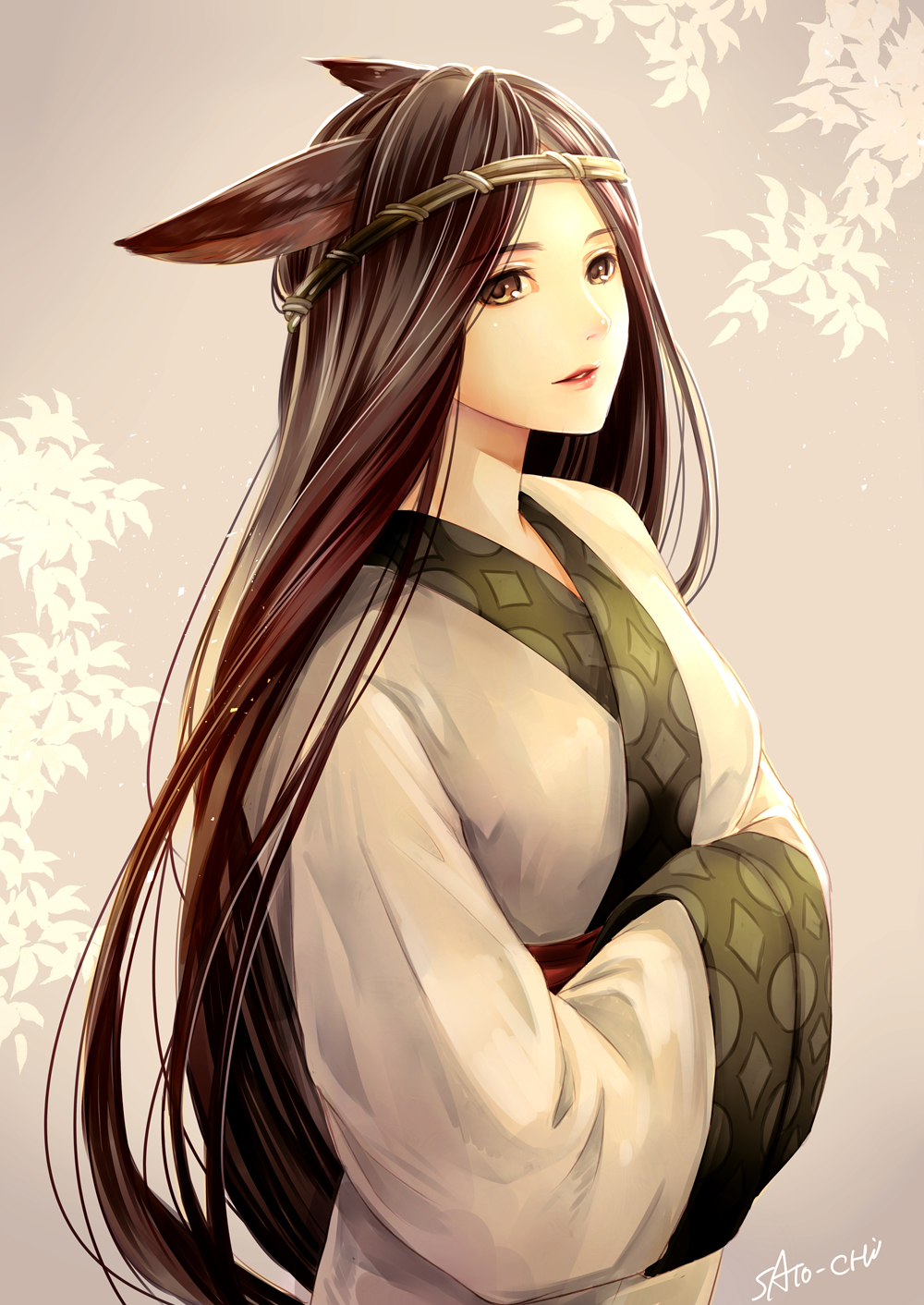 1girl, animal_ears, artist_name, black_hair, breasts, brown_eyes, commentary_request, eyelashes