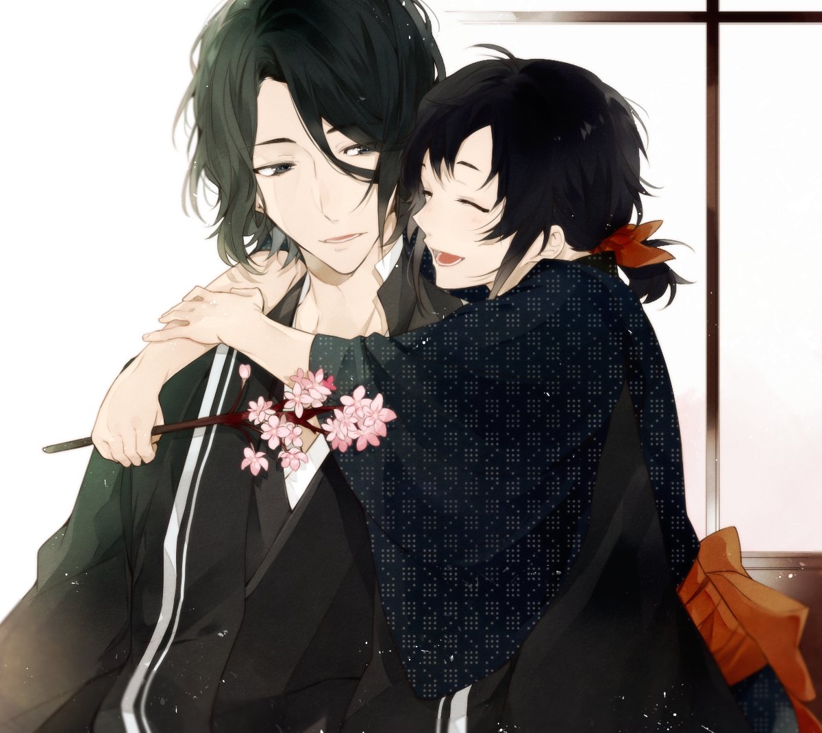 black_hair, blue_eyes, ken_ga_kimi, tkhs_(artist), tzusuramaru_(ken_ga_kimi)