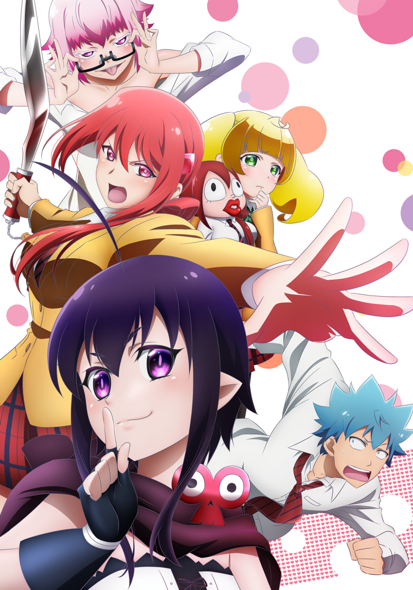 1boy, 4girls, aino_seiji, guri, highres, hiyama_akane, hiyama_akane_(renai_boukun), kichougasaki_yuzu, multiple_girls, official_art, renai_boukun, shikimi_shiramine