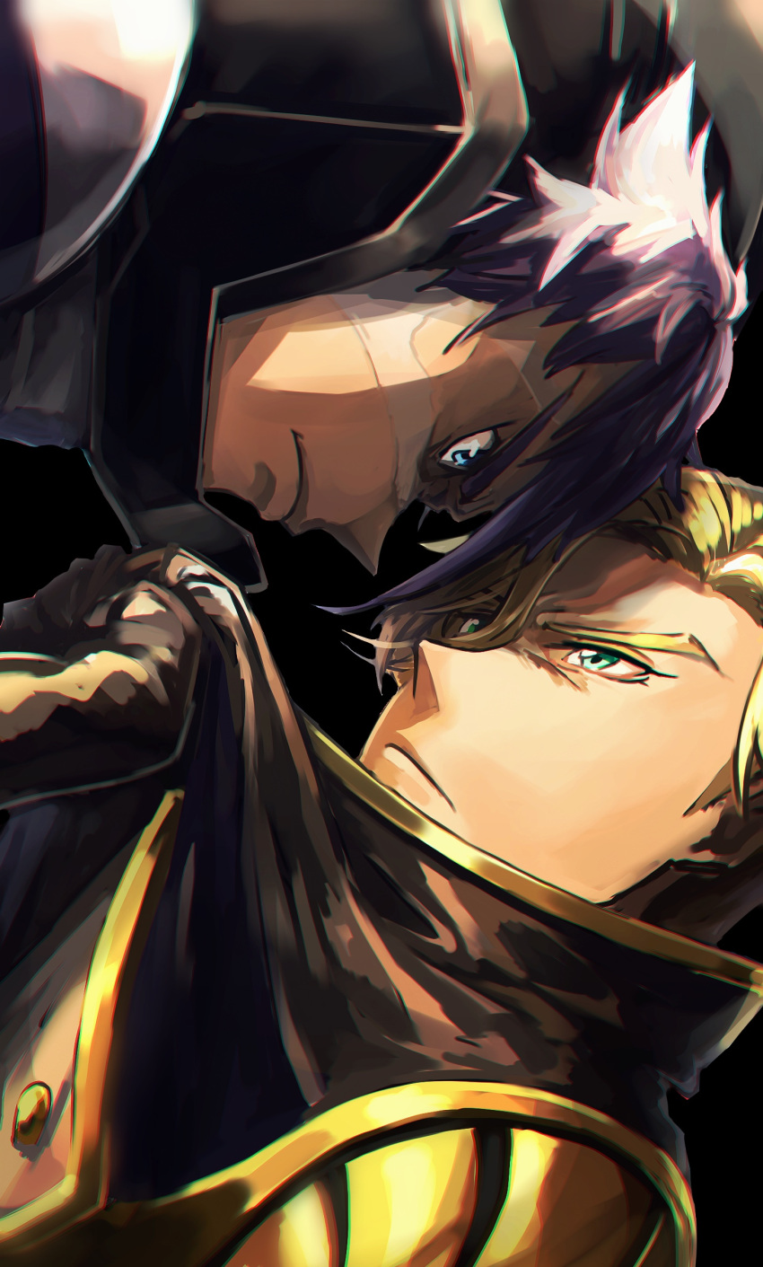 2boys, absurdres, blonde_hair, gaelio_bauduin, gundam, gundam_tekketsu_no_orphans, highres, mcgillis_fareed