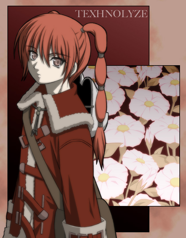 long_hair, ran_(texhnolyze), red_hair, redhead, shiumai, texhnolyze, twintails