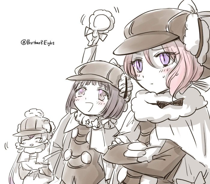 3girls, crossed_arms, detick_bell, happy, lapis_lazuline, mahou_shoujo_ikusei_keikaku, multiple_girls, nemurin_(mahoiku)