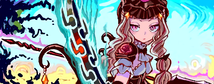 1girl, blonde_hair, dual_wielding, fighting_stance, glowing, glowing_sword, glowing_weapon, hayanye