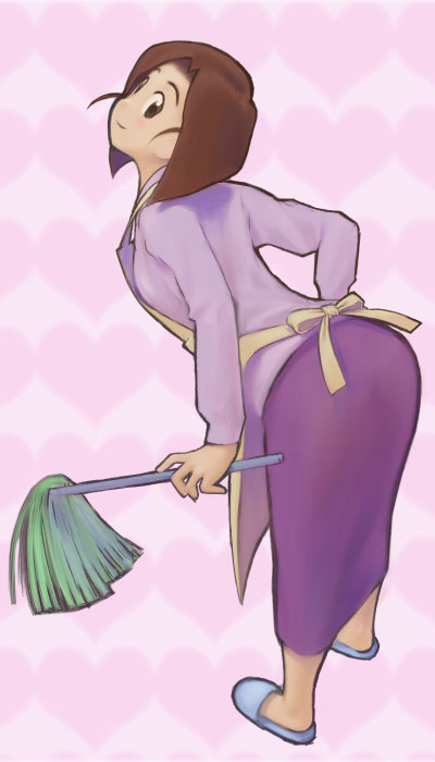 ass, bent_over, duster, house_wife, medabots, medarots, ramb_chop, slippers