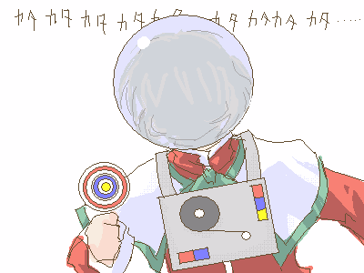 crossover, gun, gyakuten_saiban, kanon, lowres, oekaki, ooba_kaoru, parody