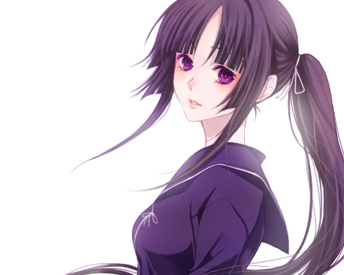 black_hair, ga-rei, ga-rei_zero, isayama_yomi, lowres, ponytail, purple_eyes, violet_eyes