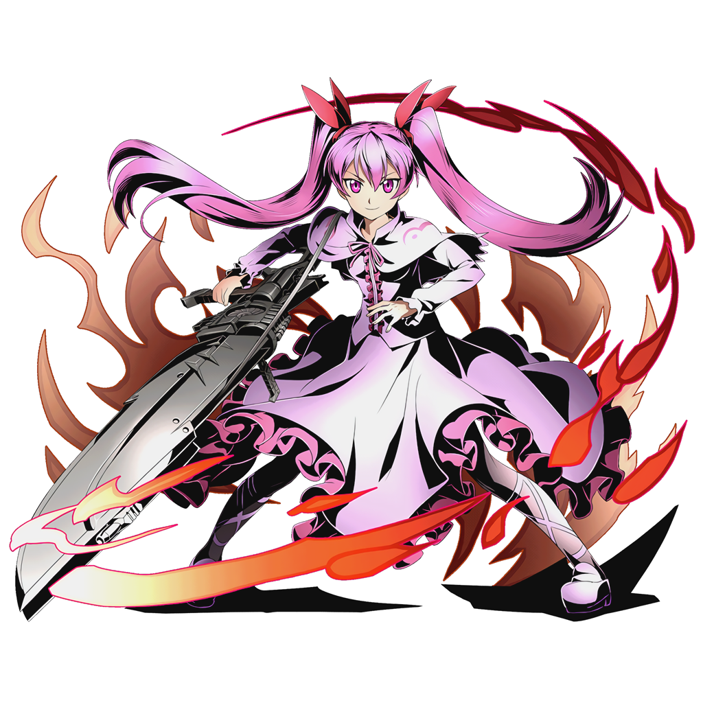 1girl, akame_ga_kill!, capelet, divine_gate, dress, fire, full_body, gun