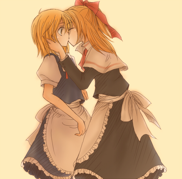 adult, bad_id, blonde_hair, hourai_doll, kirisame_marisa, kiss, multiple_girls, nagasawa_(pixiv172331), nagasawa_(tthnhk), shanghai, shanghai_doll, touhou, yuri