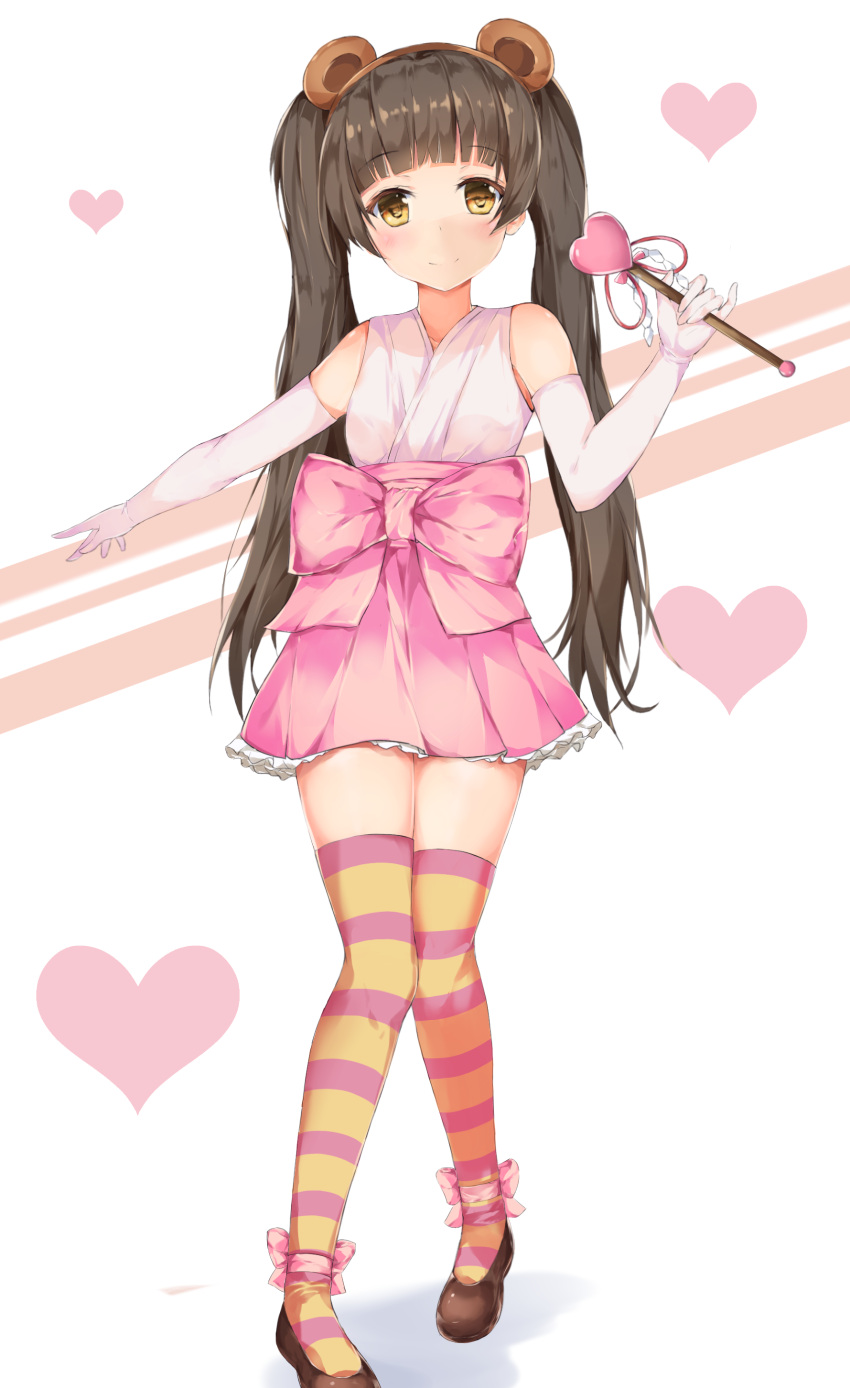 1girl, absurdres, amayadori_machi, animal_ears, bangs, bare_shoulders, bear_ears, blunt_bangs