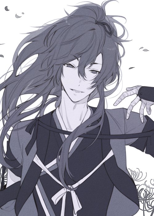 black_hair, blue_eyes, ken_ga_kimi, tkhs_(artist), tzusuramaru_(ken_ga_kimi)