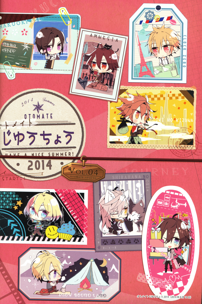 amnesia_(idea_factory), brown_hair, chitose_(toki_no_kizuna), clock_zero, gentouka, glass_heart_princess, hakuouki_shinsengumi_kitan, hanamura_mai